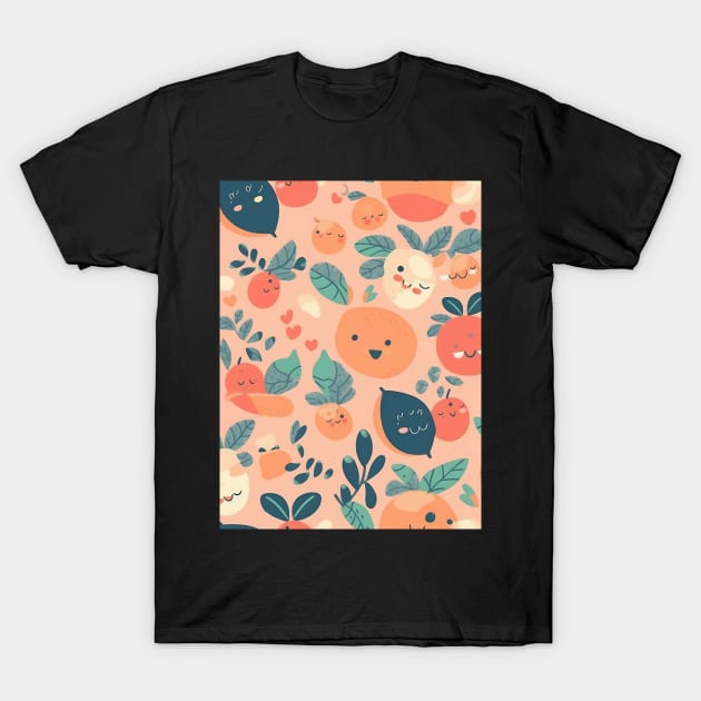 Happy Cute Peaches T-Shirt by Kamin42